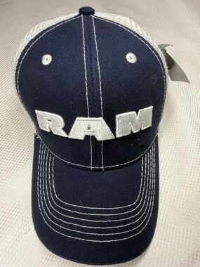 RAM Embroidered Navy Mesh Back Cap _